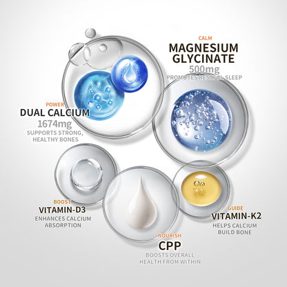 【ALLRE】GrowTall SleepWell Height Booster Magnesium Calcium（90 tablets/can）