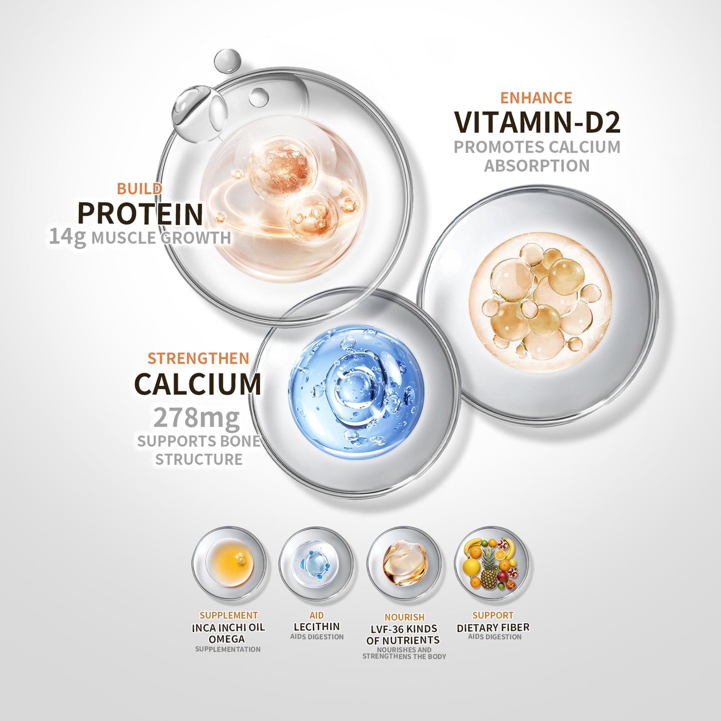 【ALLRE】Energy Boost High Calcium Muscle Growth Plant Based Protein(500g/bag)