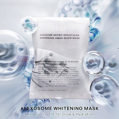 【TRUU】Exosome Micro-Molecular Whitening Aqua Glow Mask（Visibly Whitening | Radiant Hydration | Improved Firmness & Repair）
