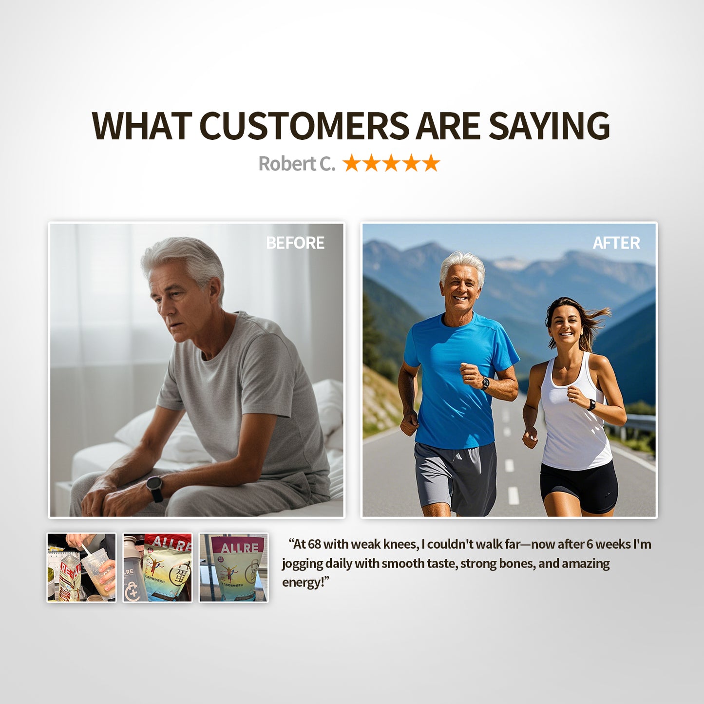 【ALLRE】Energy Boost High Calcium Muscle Growth Plant Based Protein(500g/bag)