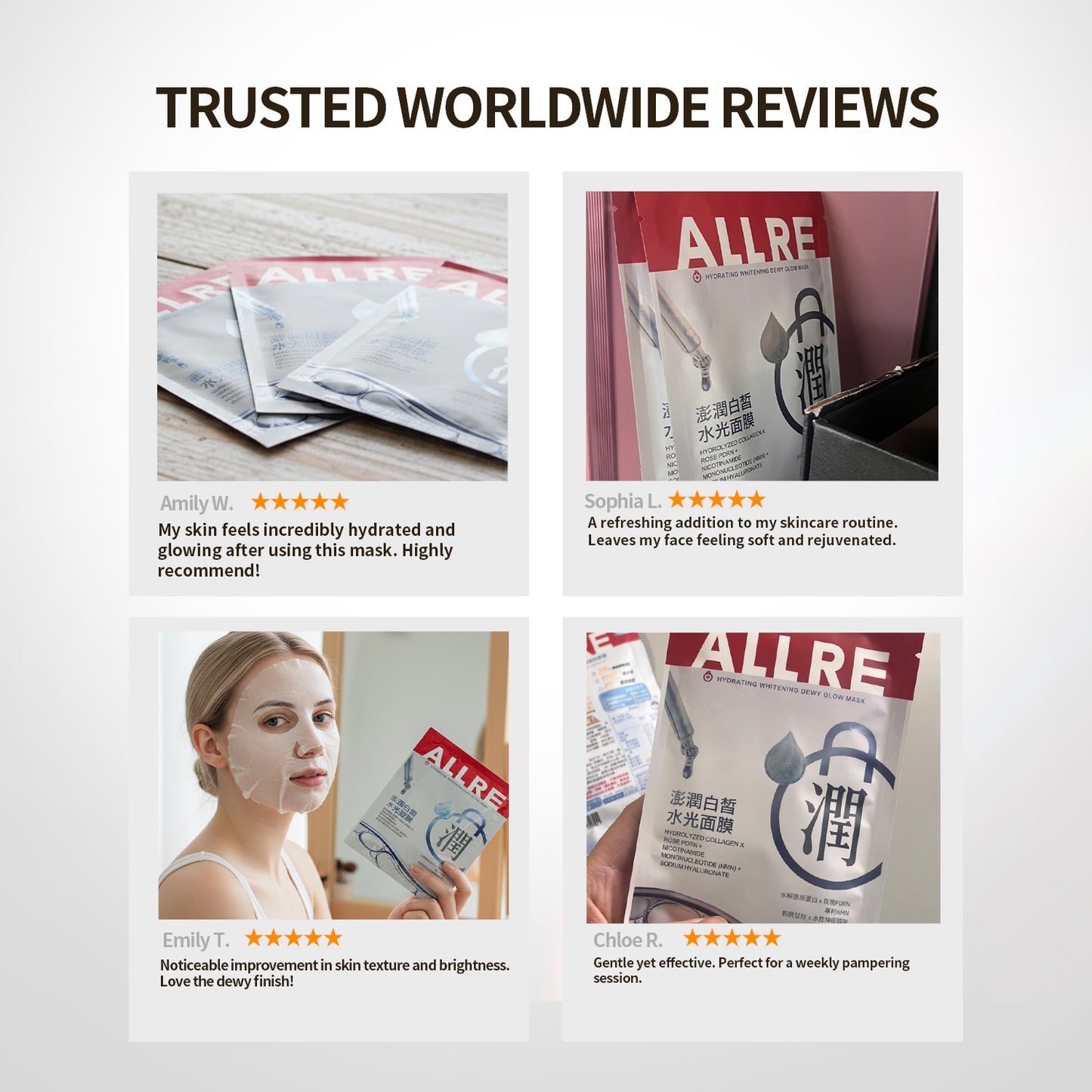 【ALLRE】Hydrating Whitening Dewy Glow Mask*4 Bags