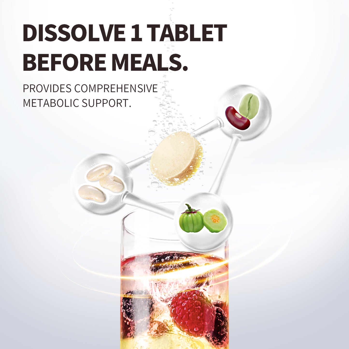 【ALLRE】MealTime Check-in Body Sculpt Metabolism Effervescent Tablets-Berry Bliss（20 tablets/can）