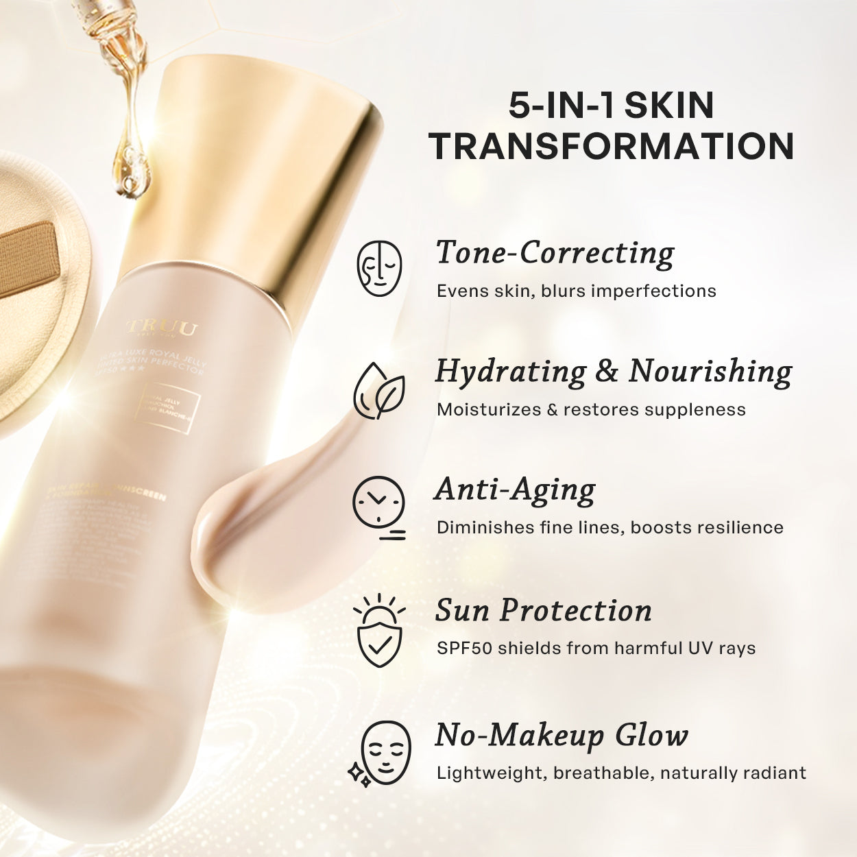 【TRUU】Ultra Luxe Royal Jelly Tinted Skin Perfector SPF50★★★