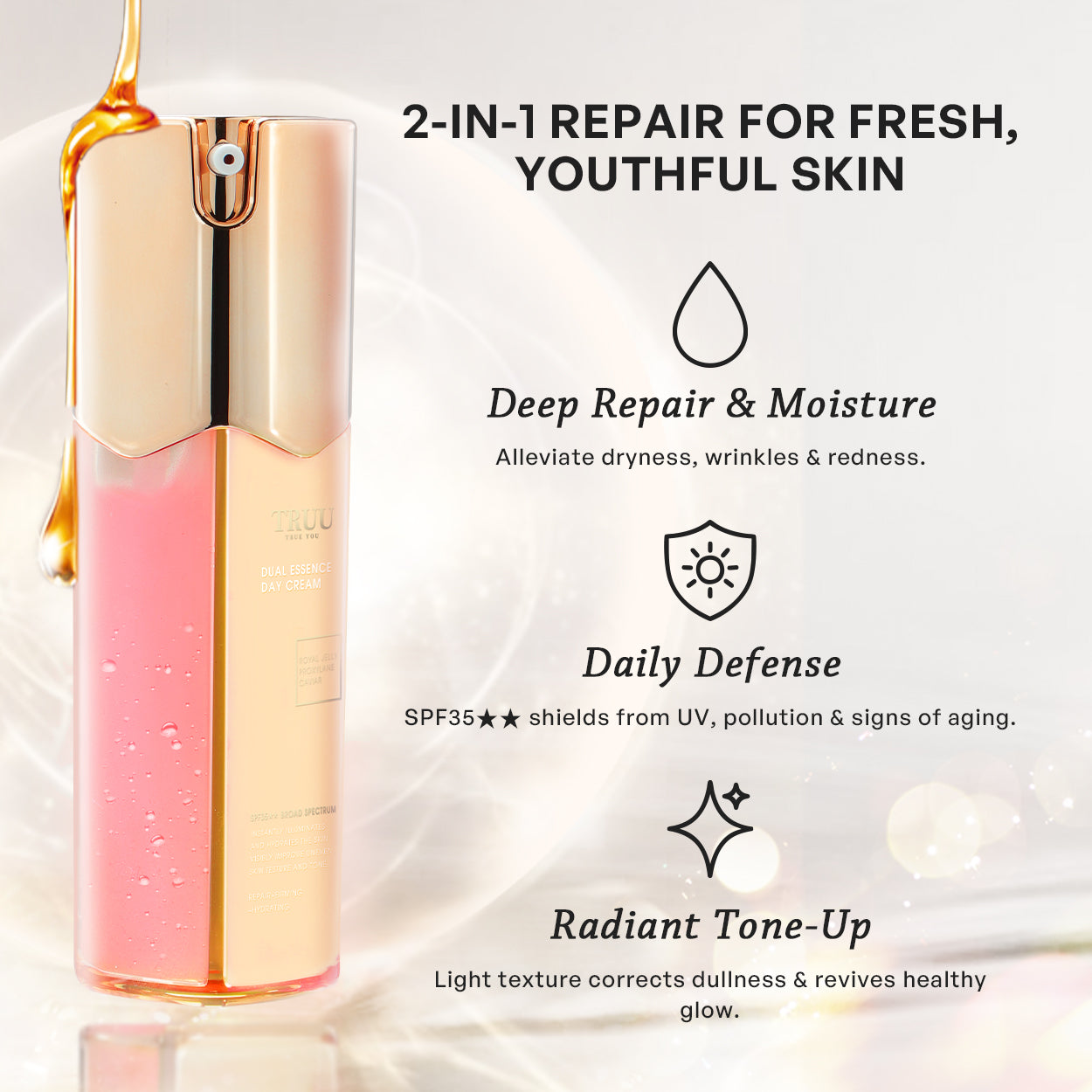 【TRUU】Dual Essence Royal Jelly Day Cream SPF35★★