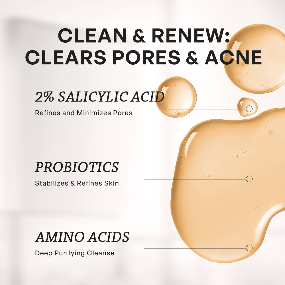 【TRUU Buy 2 Get 1 Free】(76 Probiotics Amino Purifying Cleanser/76 Probiotic Salicylic Purifying Cleanser) Pick 2【Free】ExoRegenPro+™ Supercharged Whitening Essence Toner-30ML Travel Size