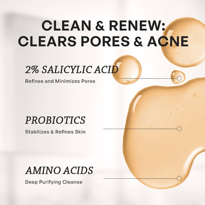 【TRUU Buy 2 Get 1 Free】(76 Probiotics Amino Purifying Cleanser/76 Probiotic Salicylic Purifying Cleanser) Pick 2【Free】ExoRegenPro+™ Supercharged Whitening Essence Toner-30ML Travel Size