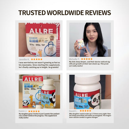 【ALLRE】GrowTall SleepWell Height Booster Magnesium Calcium（90 tablets/can）