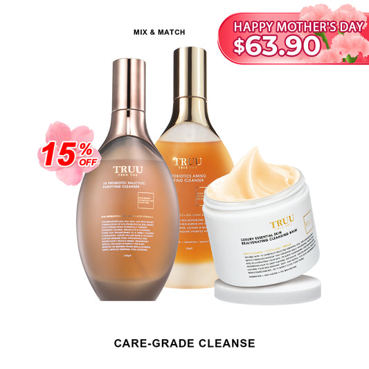 【TRUU 15% Off】76 Probiotics Amino Purifying Cleanser/76 Probiotic Salicylic Purifying Cleanser Pick 1【Free】Luxury Essential Skin Rejuvenating Cleansing Balm