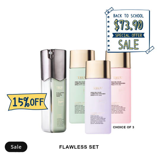 【TRUU 15% Off】99 Oil-Control Moisture Balancing Cream+Aqua Gel Color Correcting Sunscreen SPF50+★★★(3 colors pick 1)