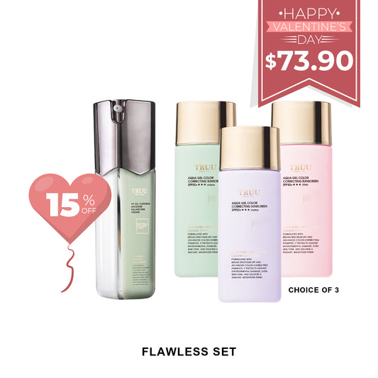 【TRUU 15% Off】99 Oil-Control Moisture Balancing Cream+Aqua Gel Color Correcting Sunscreen SPF50+★★★(3 colors pick 1)