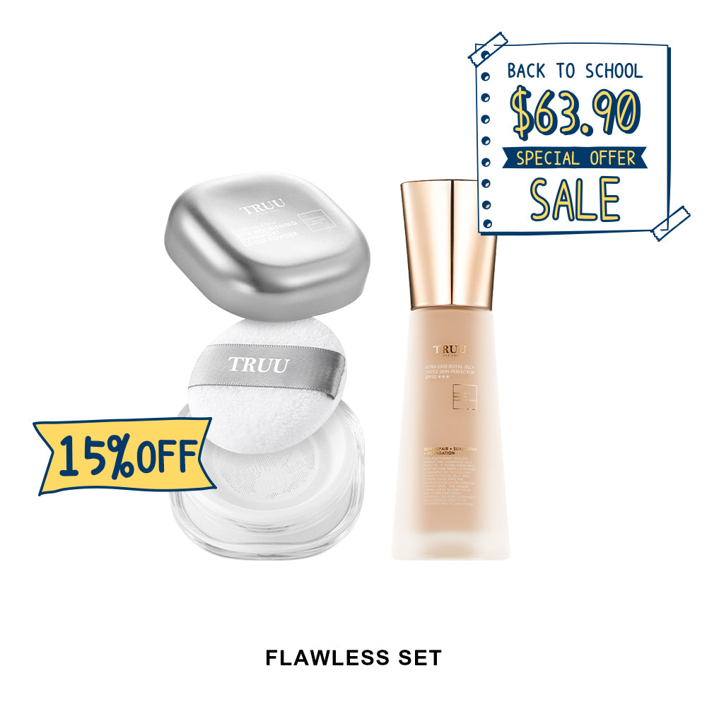 【TRUU 15% Off】Ultra Luxe Royal Jelly Tinted Skin Perfector SPF50★★★ +ExoRegenPro+™ Skin-Nourishing Overnight Loose Powder