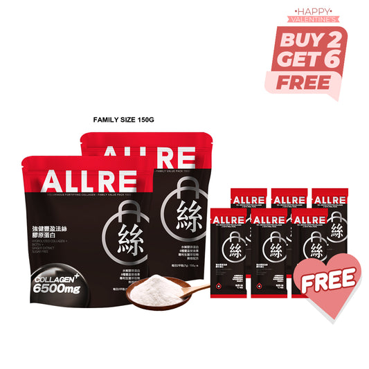 【ALLRE Buy 2 Get 6 Free】Voluminous Fortifying Collagen - Family Value Pack 150G*2 Bags【Free】6 Sachets