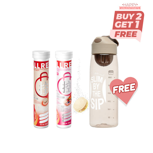 【ALLRE Buy 2 Get 1 Free】MealTime Check-in Body Sculpt Metabolism Effervescent Tablets Pick 2 Cans【Free】Trim & Sip Cup